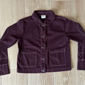 BDG Deep Purple Denim-Style Jacket with Collar and Button-Up Front
